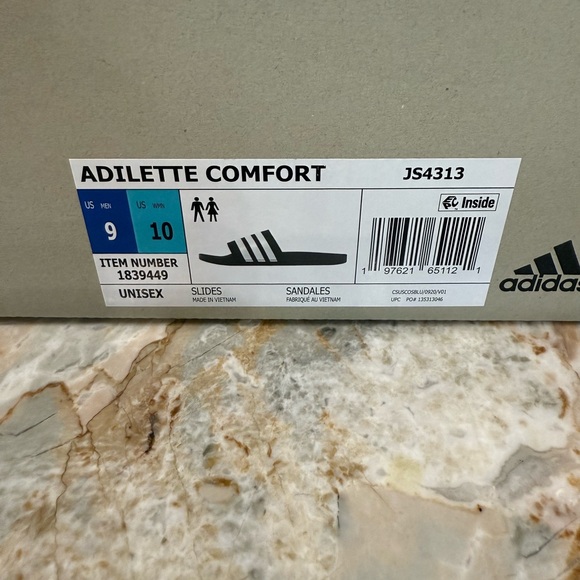 NWT Adidas Adilette comfort Slide Sandals gender neutral men 9 women 10 - Picture 5 of 5